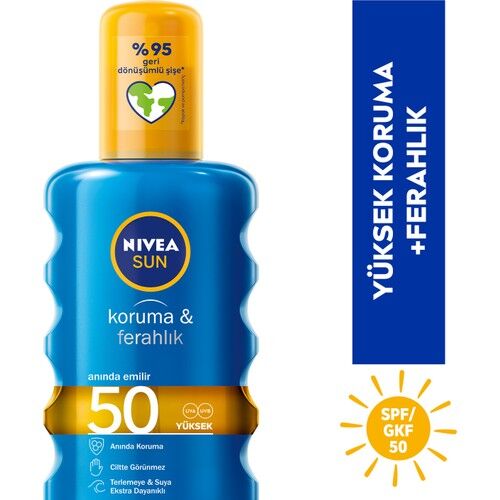 Nivea Güneş Koruma ve Ferahlık Güneş Spreyi 200 Ml Spf 50+