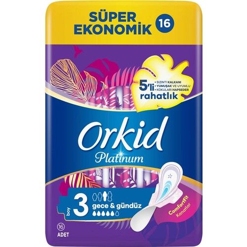 Orkid Platinum Gece Hijyenik Ped 16 Adet No : 3