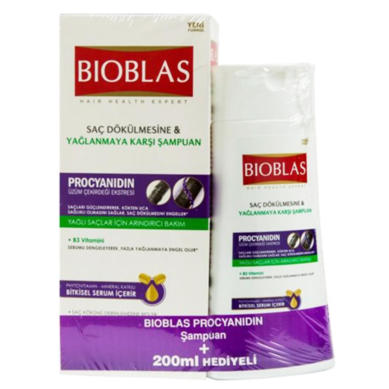 Bioblas Procyanidin Şampuan 360 ml + 200 ml Yağlı Saçlar Anti Sebum Effect