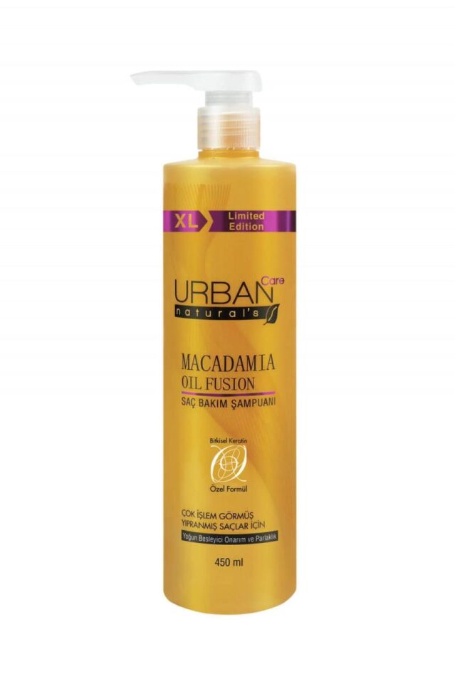 Urban Care Macadamia Yağı ve Keratin içeren Besleyici Onarım ve Parlaklık veren Şampuan 450 ml