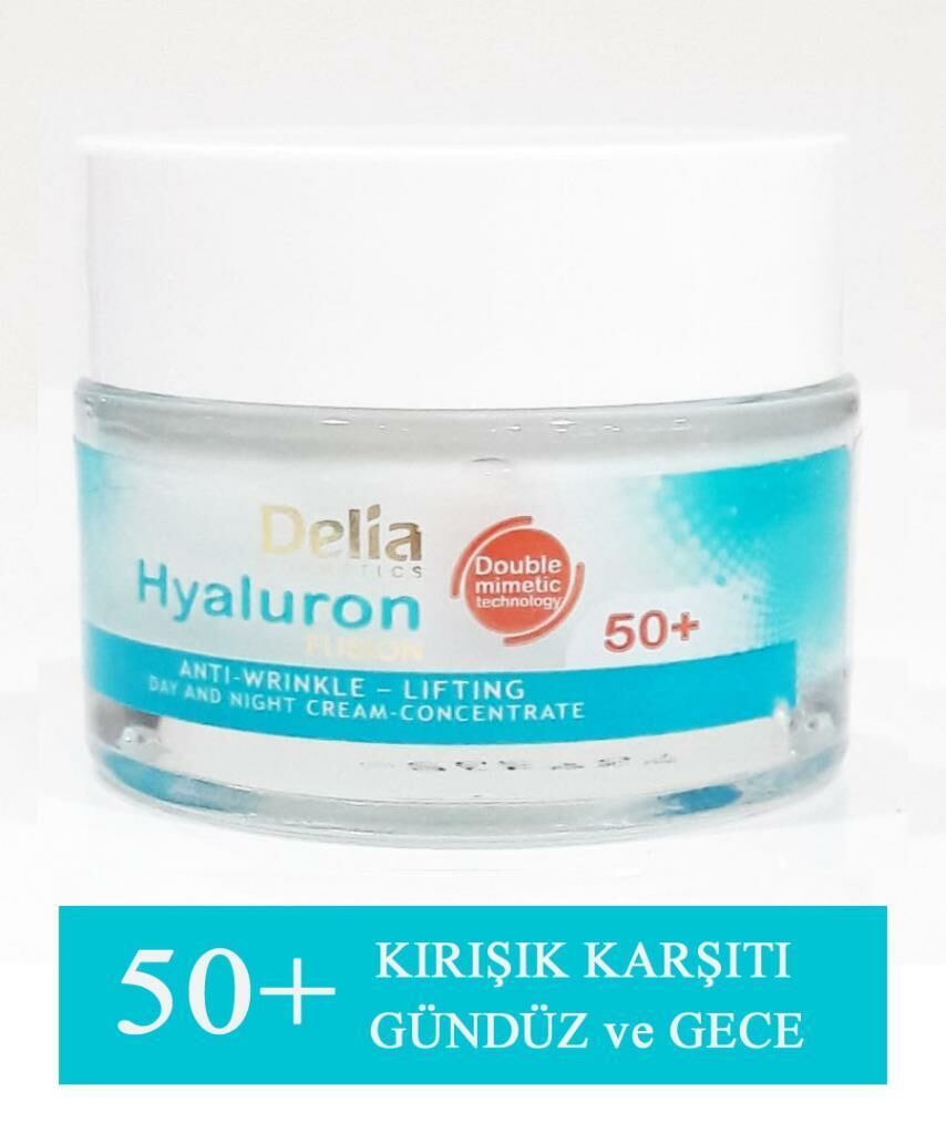 kutusuz - Delia 50+ Hyaluron Kırışıklık Karşıtı 50ml Gece ve Gündüz Kremi