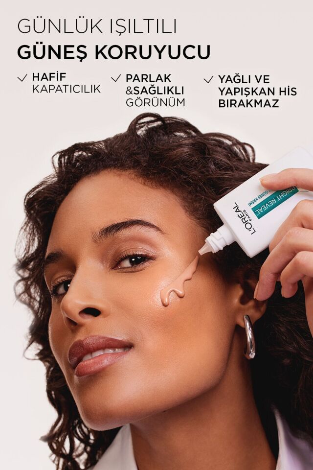 Loreal Paris Bright Reveal Spf 50+ Koyu Leke Karşıtı Renkli Fluid Günlük Yüz Güneş Kremi 50ml - Medium