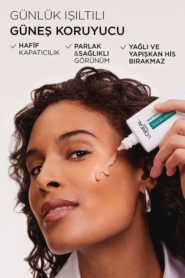 Loreal Paris Bright Reveal Spf 50+ Koyu Leke Karşıtı Renkli Fluid Günlük Yüz Güneş Kremi 50ml - Medium