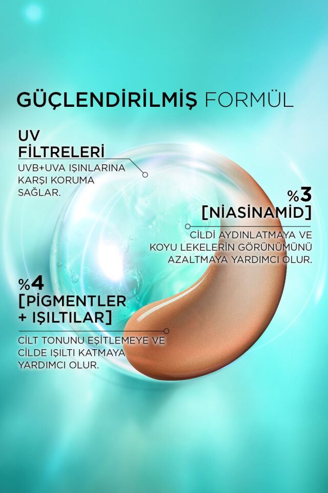 Loreal Paris Bright Reveal Spf 50+ Koyu Leke Karşıtı Renkli Fluid Günlük Yüz Güneş Kremi 50ml - Medium