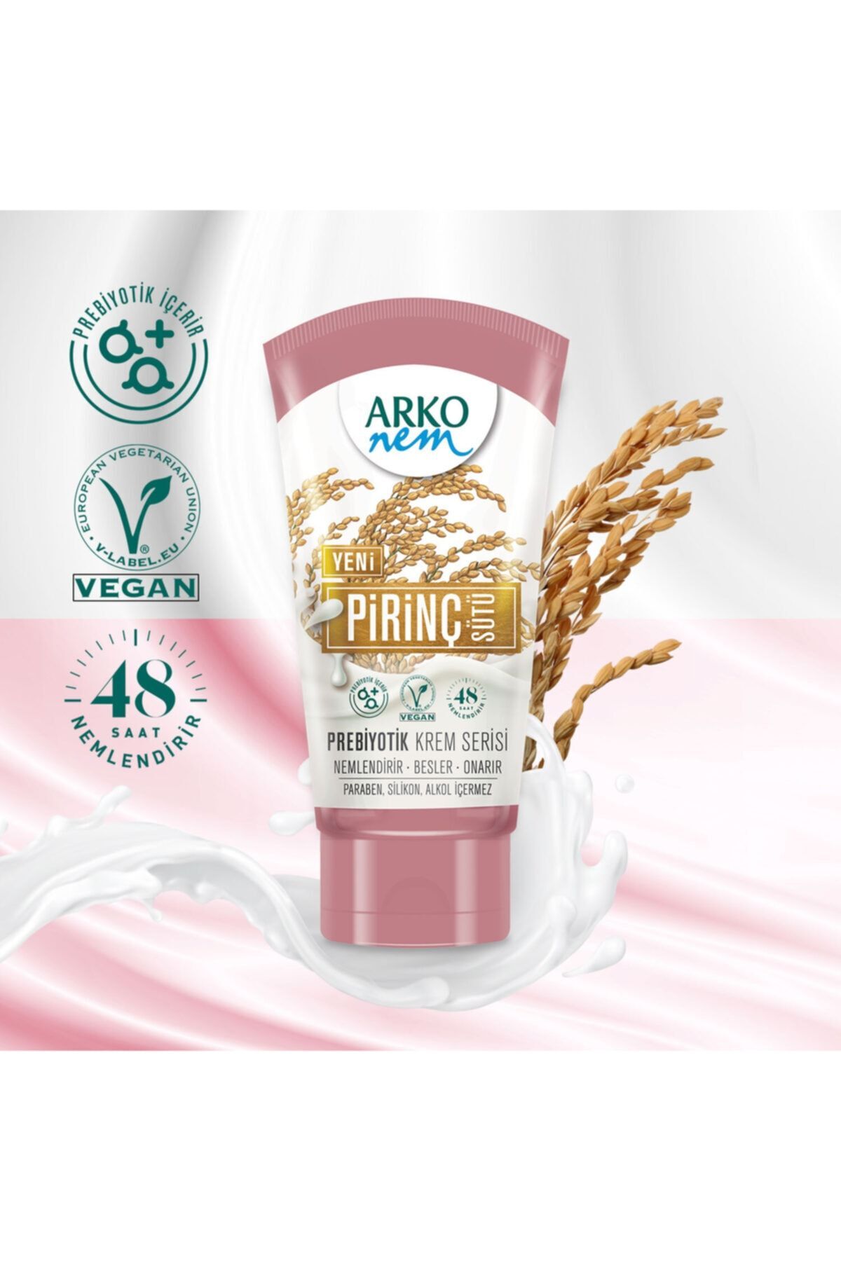 Arko Nem Prebiyotik Nemlendirici Krem Pirinç Sütü 60 Ml