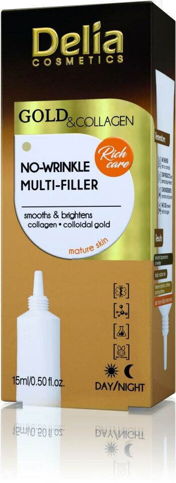Delia Gold Collagen No-Wirinkle Multi Filer Kırışık Giderici Gündüz Gece Göz Çevresi Kremi 15 Ml