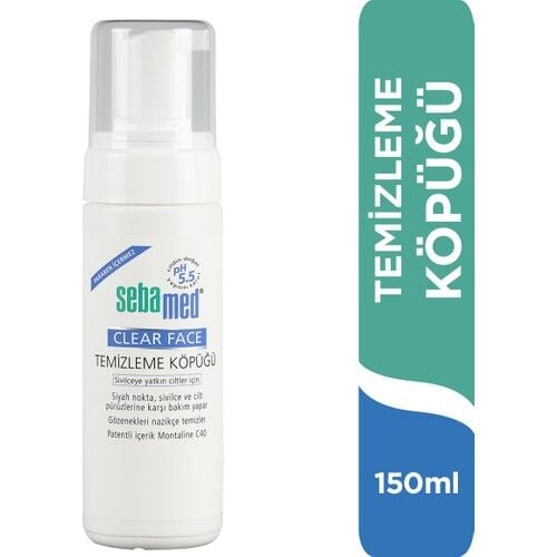 Sebamed Clear Face Yüz Temizleyici Köpük 150 ml Siyah Nokta Sivilce Cilt Pürüzleri