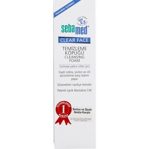 Sebamed Clear Face Yüz Temizleyici Köpük 150 ml Siyah Nokta Sivilce Cilt Pürüzleri