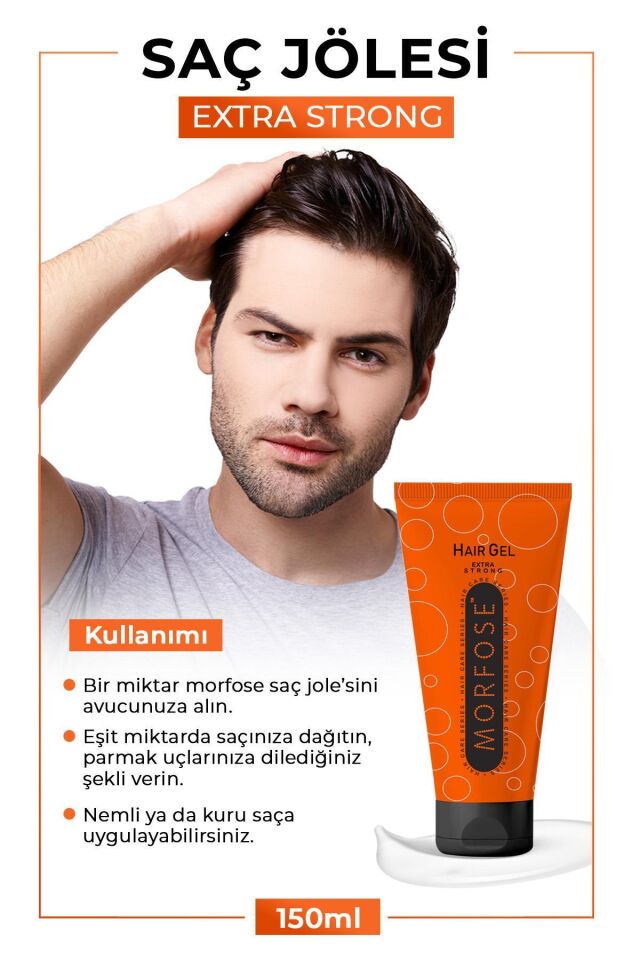 Morfose Extra Strong Saç Jölesi 150 Ml Tüp Jöle Turuncu