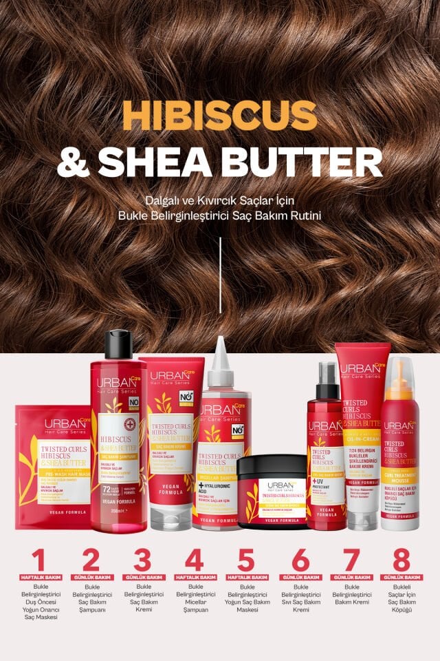 Urban Care Hibiscus & Shea Butter Bukle Belirginleştirici Saç Bakım Şampuanı, 350 Mililitre, Vegan