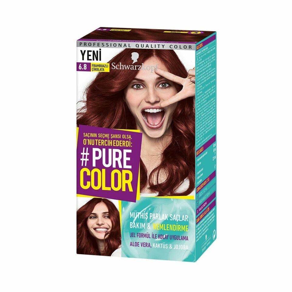 Schwarzkopf Pure Color Jel Saç Boyası 6.8 Frambuazlı Çikolata