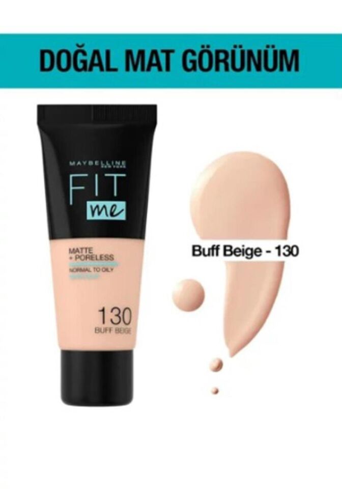 Maybelline Mat Fondöten Fit Me Matte + Poreless Foundation 130 Buff Beige
