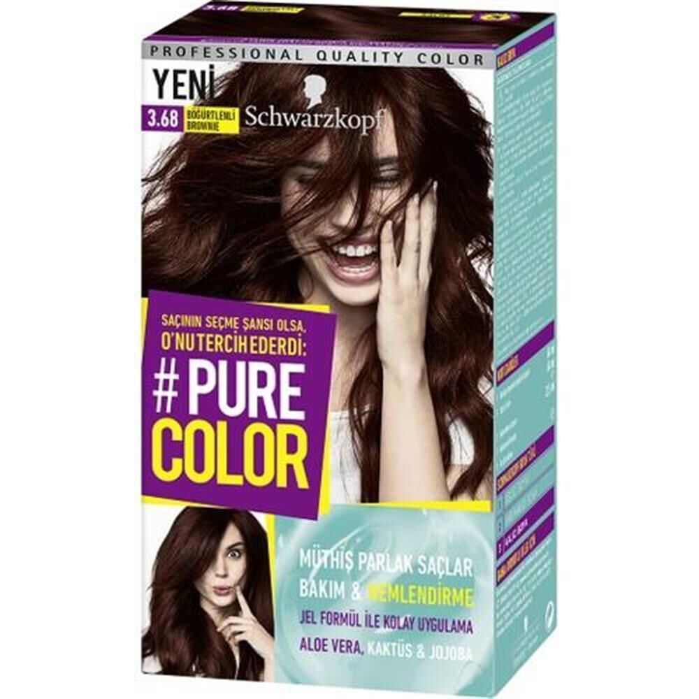 Schwarzkopf Pure Color Jel Saç Boyası 3.68 Böğürtlenli Brownıe