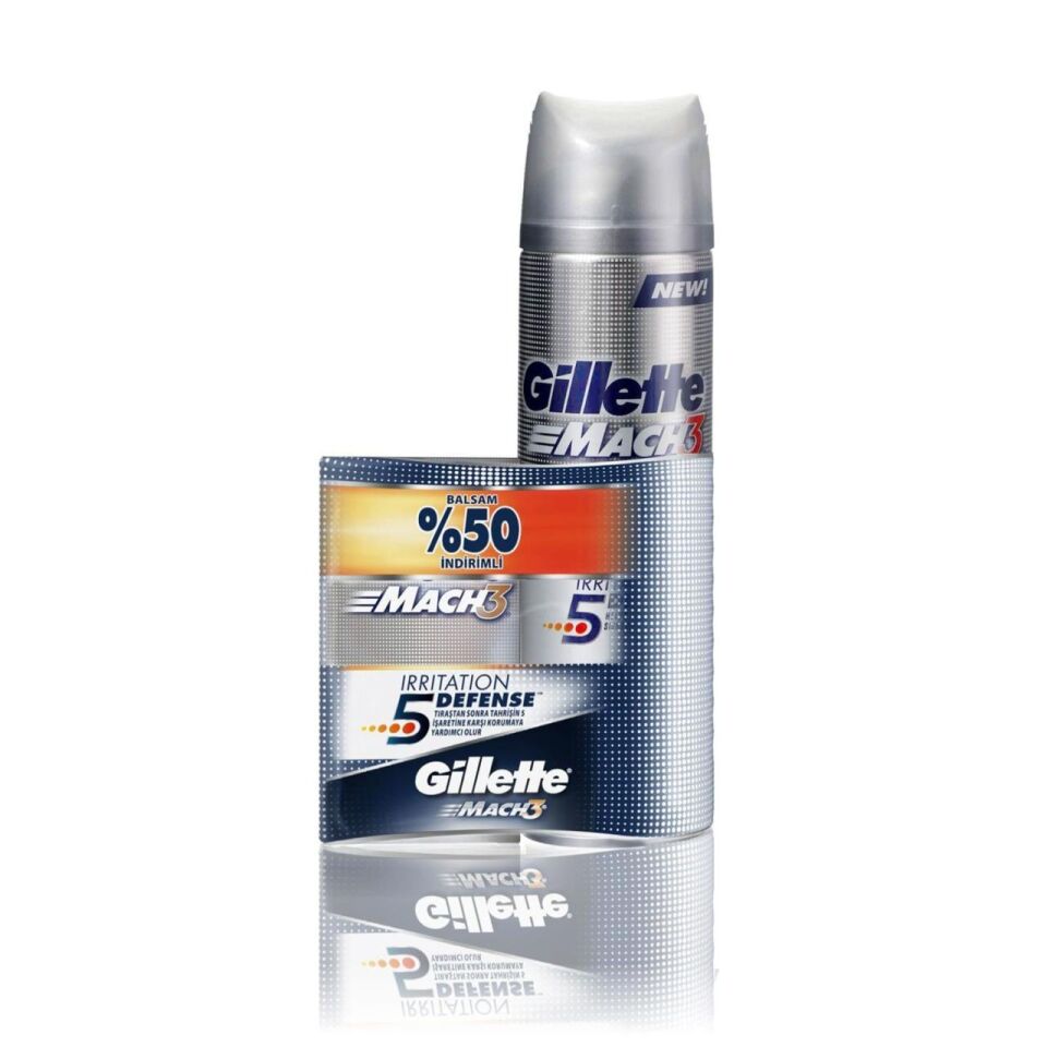 Gillette Mach3 Tahrişe Karşı Koruyucu Tıraş Jeli 200 ml + Tıraş Sonrası Balm 50 ml