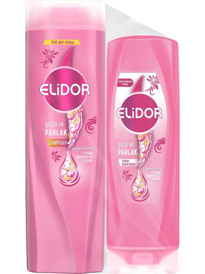 Elidor Güçlü ve Parlak Şampuan 400 Ml + Saç Kremi 200 Ml Set