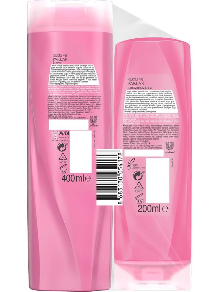 Elidor Güçlü ve Parlak Şampuan 400 Ml + Saç Kremi 200 Ml Set