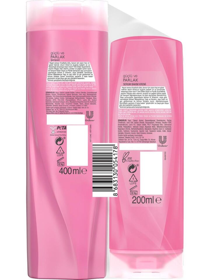 Elidor Güçlü ve Parlak Şampuan 400 Ml + Saç Kremi 200 Ml Set