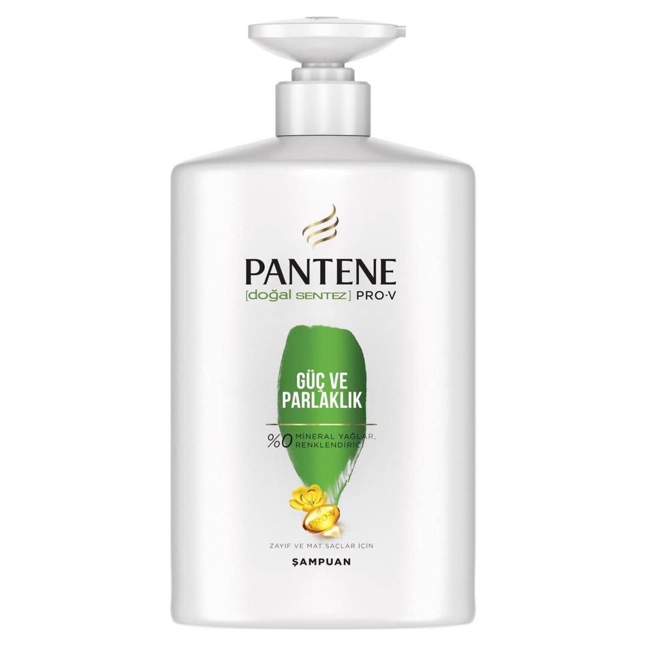 Pantene Şampuan Güç ve Parlaklık 900 Ml Doğal Sentez Zayıf ve Mat Saçlar