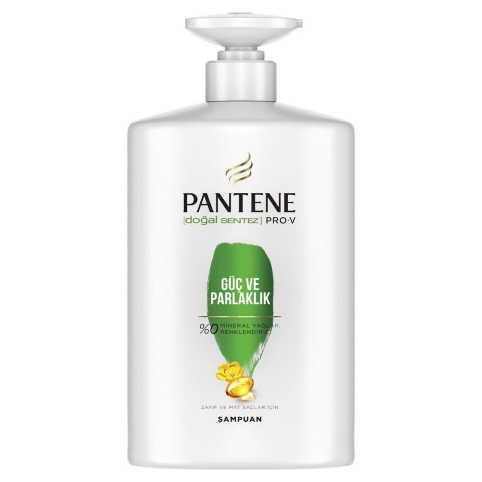 Pantene Şampuan Güç ve Parlaklık 900 Ml Doğal Sentez Zayıf ve Mat Saçlar