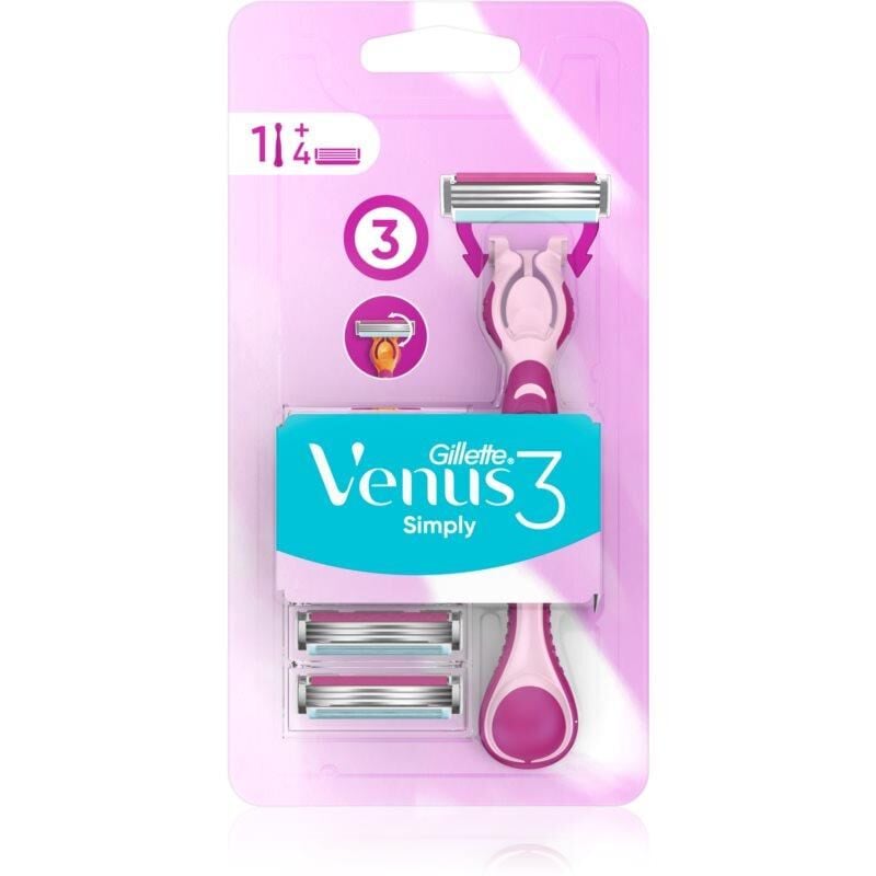 Gillette Venüs Simply 3 Tıraş Makinesi + 4 Yedek Bıçak 7702018366262