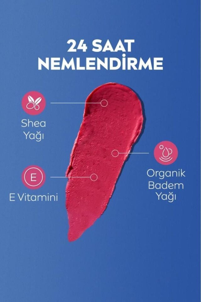Nivea Lip Balm Bakımlı ve Renkli Dudak Balmı Pembe 4,8Gr Pink Nemlendırme,Spf30,Doğal Yağlar,E Vitamini,Dudak Ve Yanaklar Için