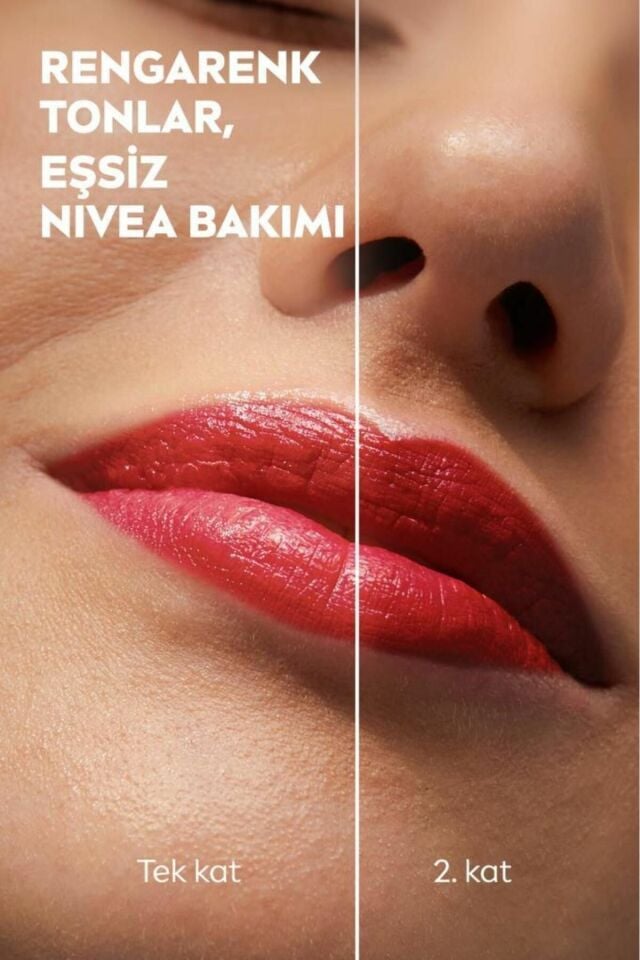 Nivea Lip Balm Bakımlı ve Renkli Dudak Balmı Kırmızı 4,8Gr Red Nemlendırme,Spf30,Doğal Yağlar,E Vitamini,Dudak Ve Yanaklar Için