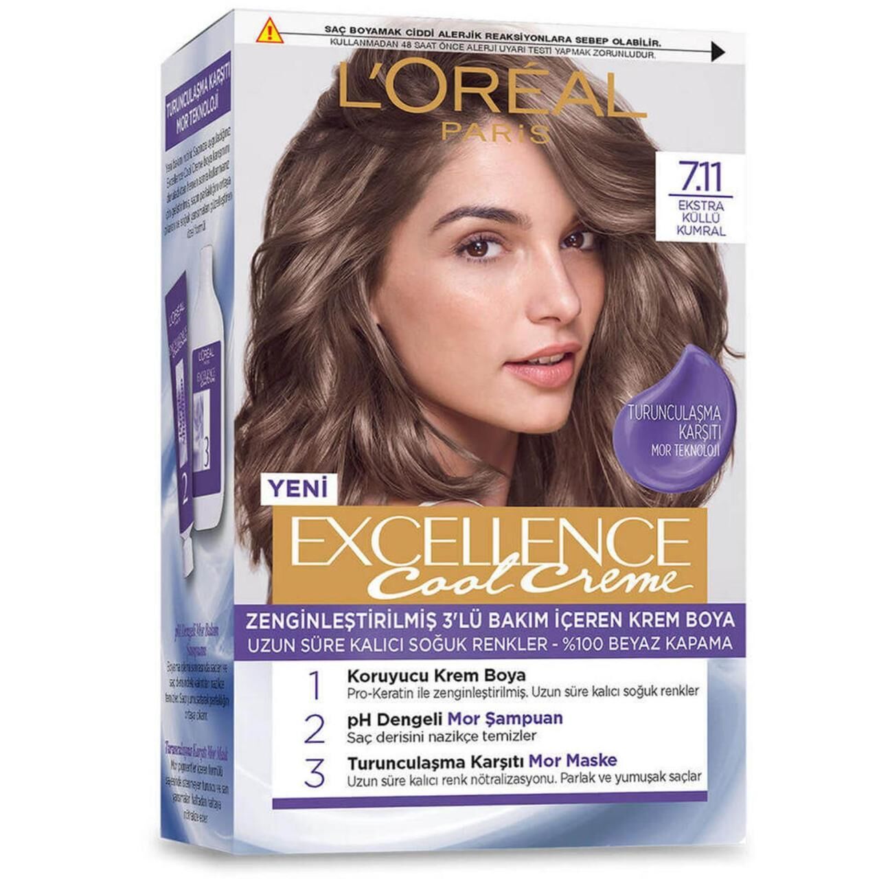 Loreal Excellence Cool Creme 7.11 Ekstra Küllü Kumral