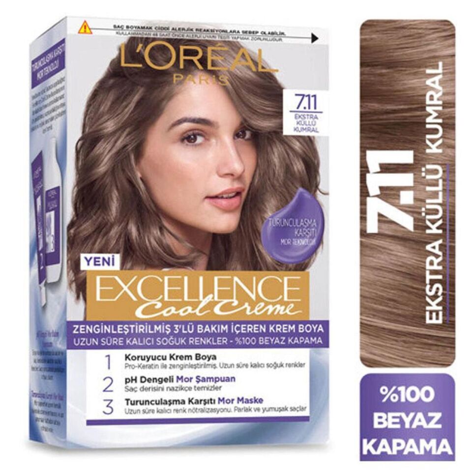 Loreal Excellence Cool Creme 7.11 Ekstra Küllü Kumral