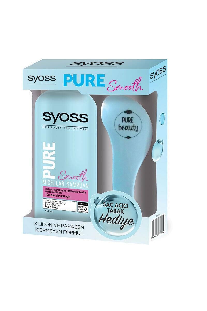 Syoss Şampuan 550 ml Pure + Saç Açıcı Tarak