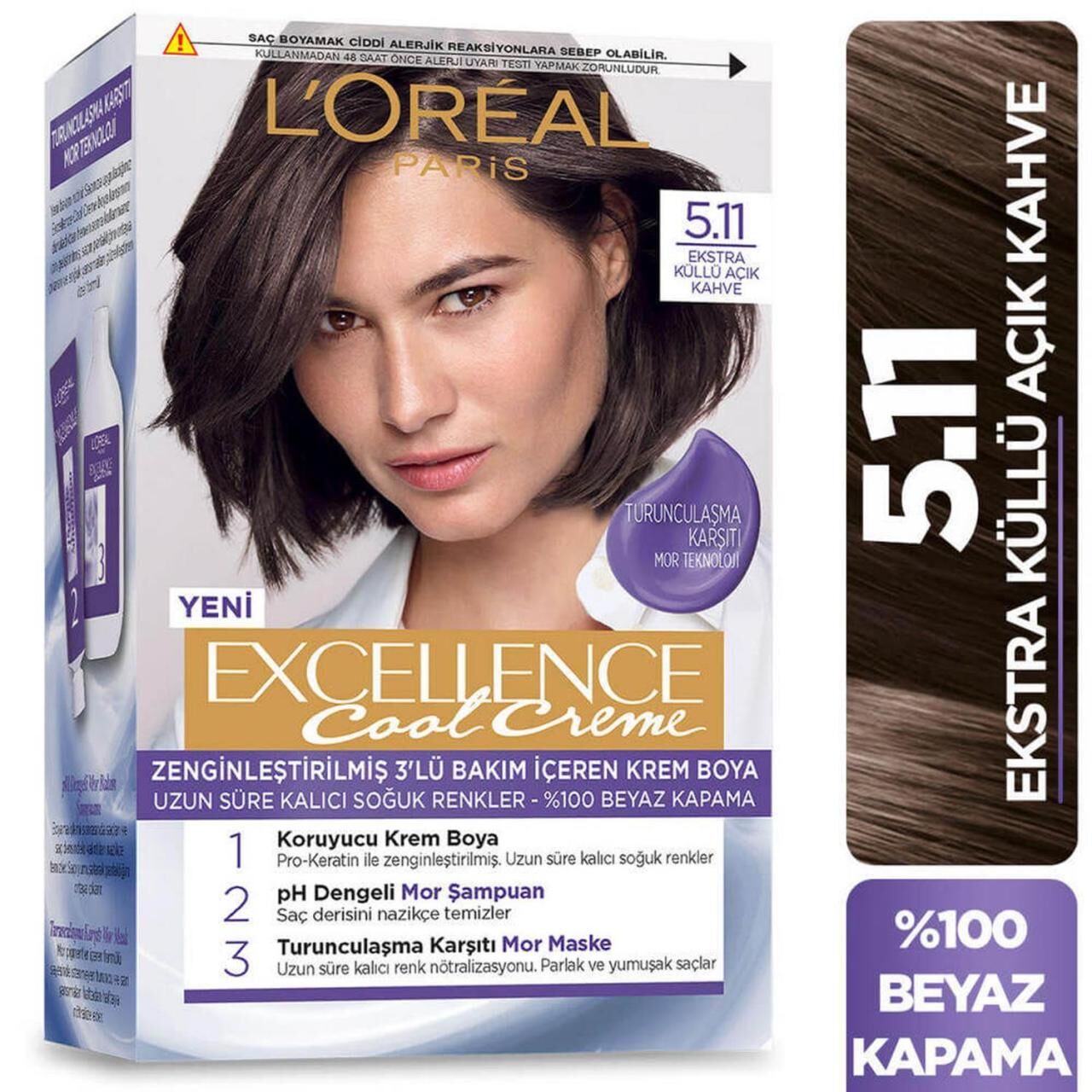 Loreal Excellence Cool Creme 5.11 Ekstra Küllü Açık Kahve