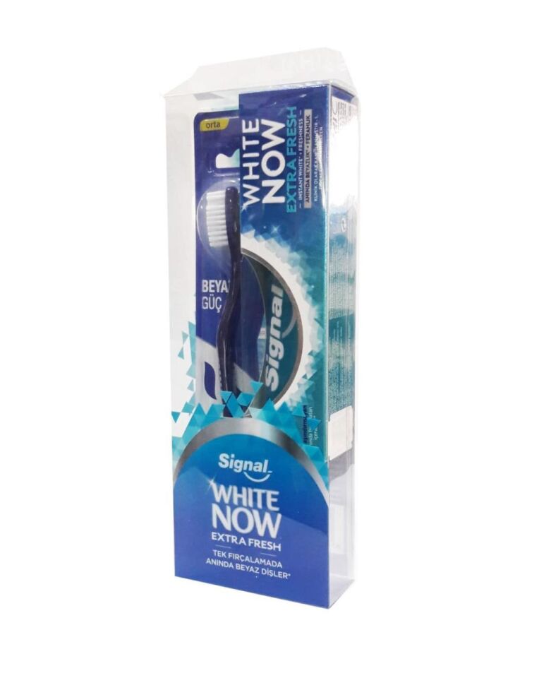 Signal White Now 75 ml Diş Macunu Extra Fresh + Beyaz Güç Fırça Hediyeli