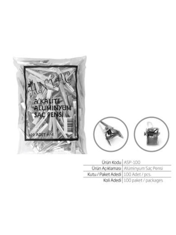 Aliminyum Saç Pensi 100 lü Paket Metal Toka