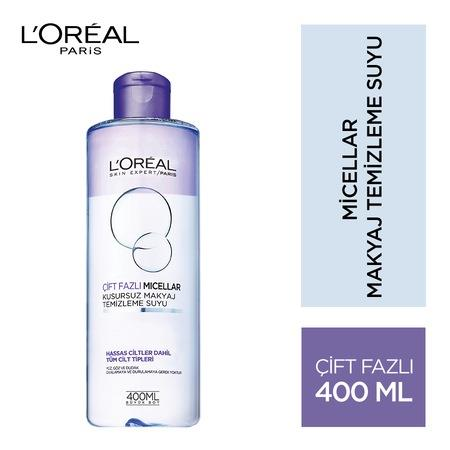 Loreal Çift Fazlı Micellar Kusursuz Makyaj Temizleme Suyu 400 ml Hassas