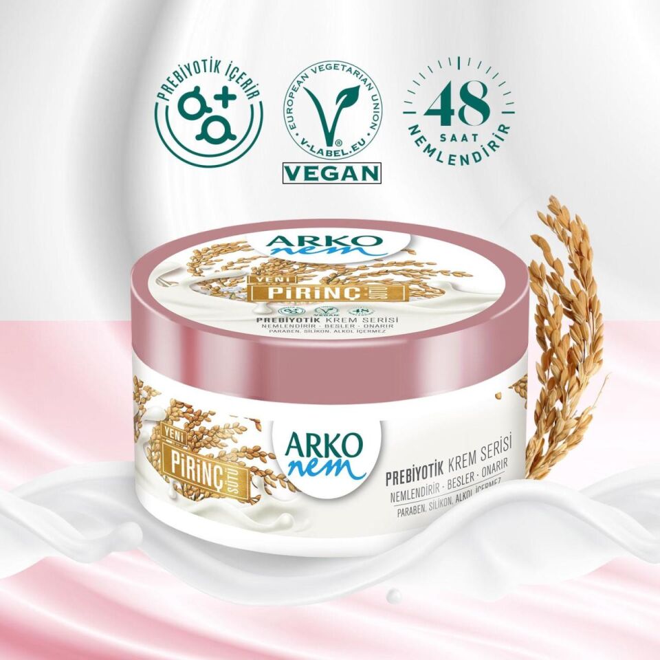 Arko Nem Prebiyotik Nemlendirici Krem Pirinç Sütü 250 Ml