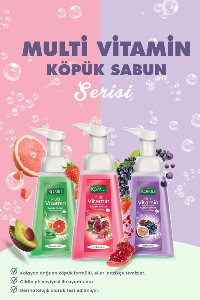 Komili Köpük Sabun Nemlendirici 250 Ml + 250 Ml Yedekli Rahatlatıcı