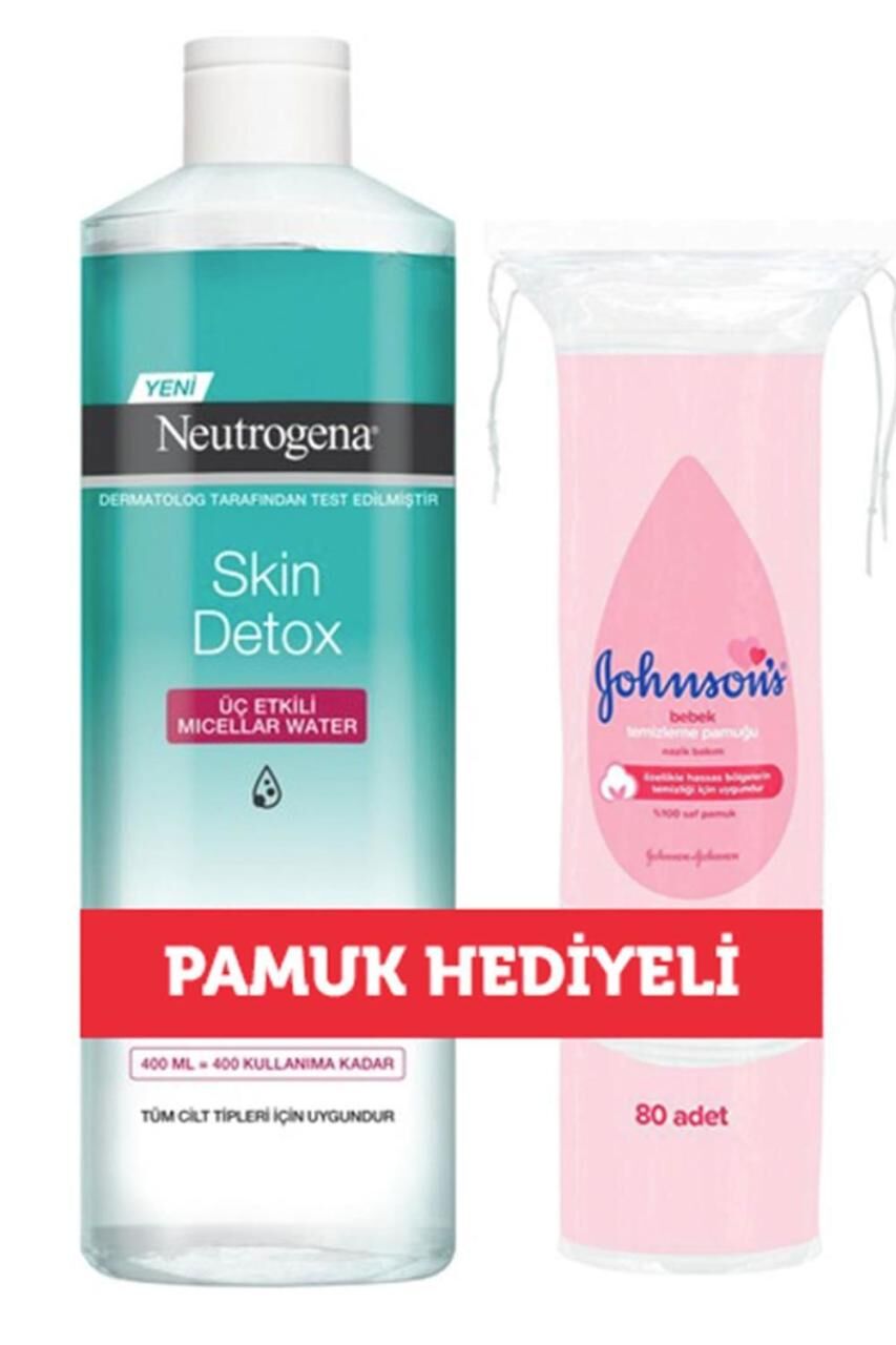 Neutrogena Skin Detox Micellar Water 400 ml + Johnson's Pamuk Hediye