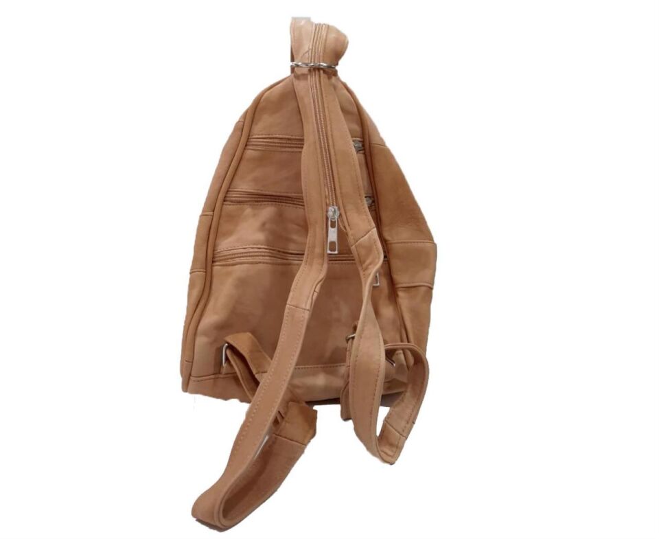 Seda Maymun Deri Sırt Çantası Taba Orta 35x25x35cm