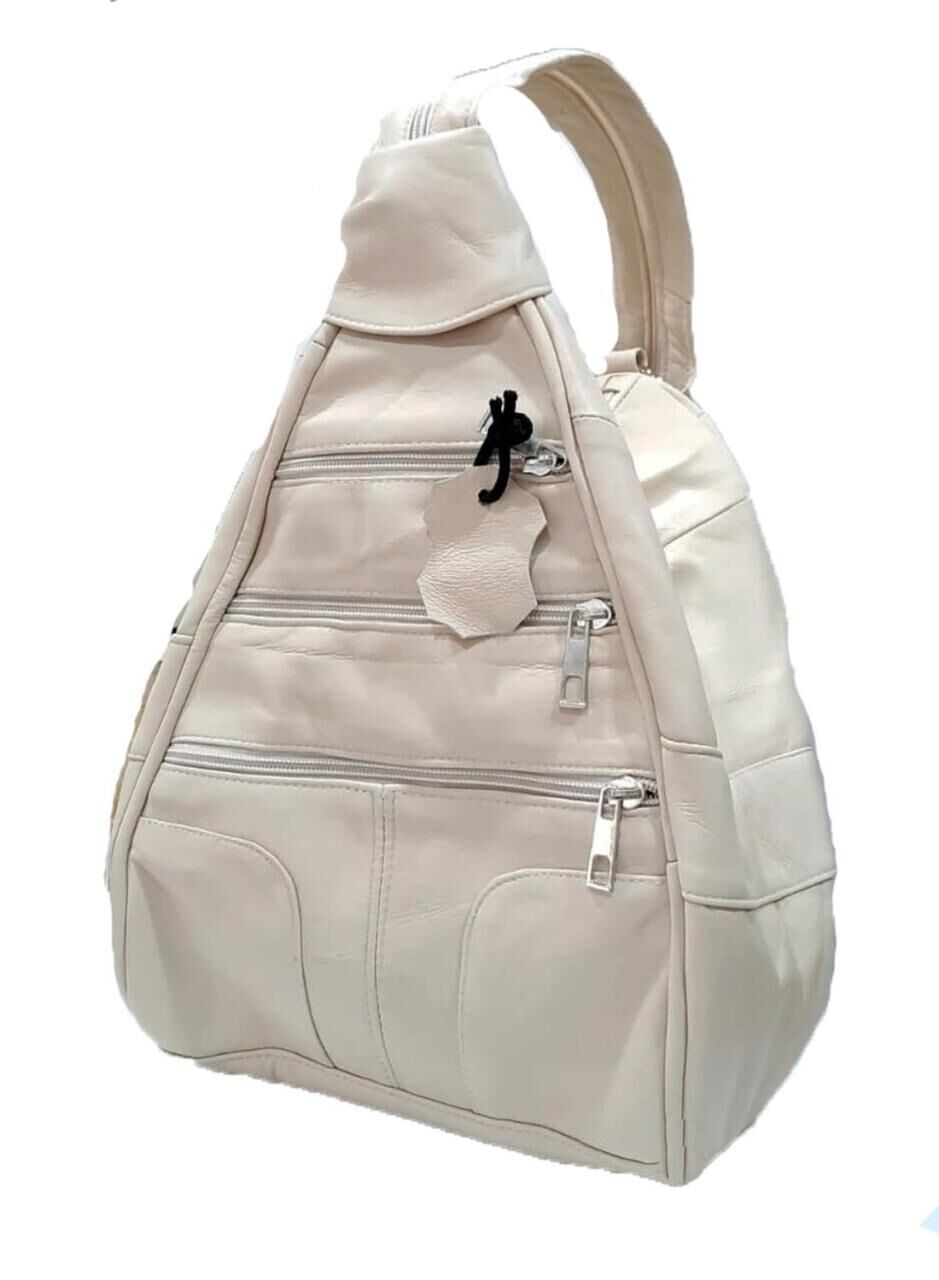 Seda Maymun Deri Sırt Çantası Krem Orta 35x25x35cm