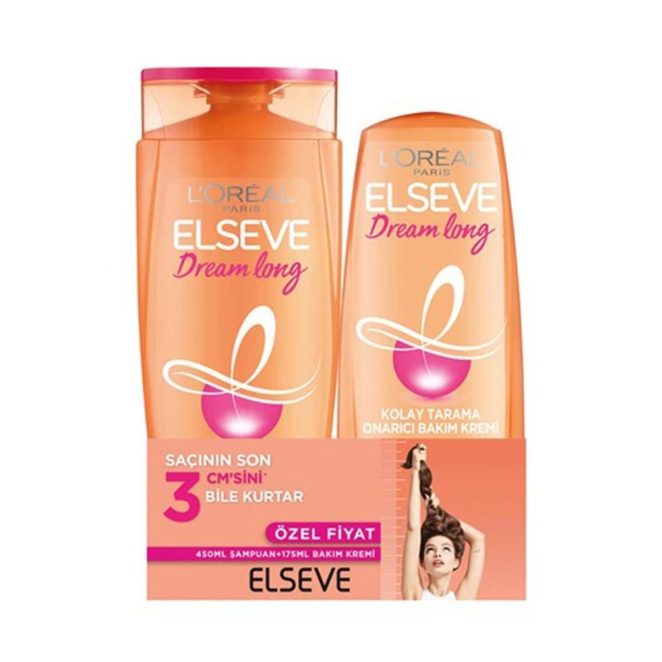 LOréal Paris Elseve Dream Long Onarıcı Bakım Şampuanı 450 Ml + Kolay Tarama Bakım Kremi 175 Ml