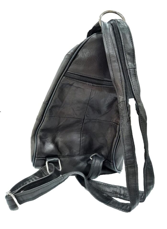 Seda Maymun Deri Sırt Çantası Siyah Small 30x15x20cm