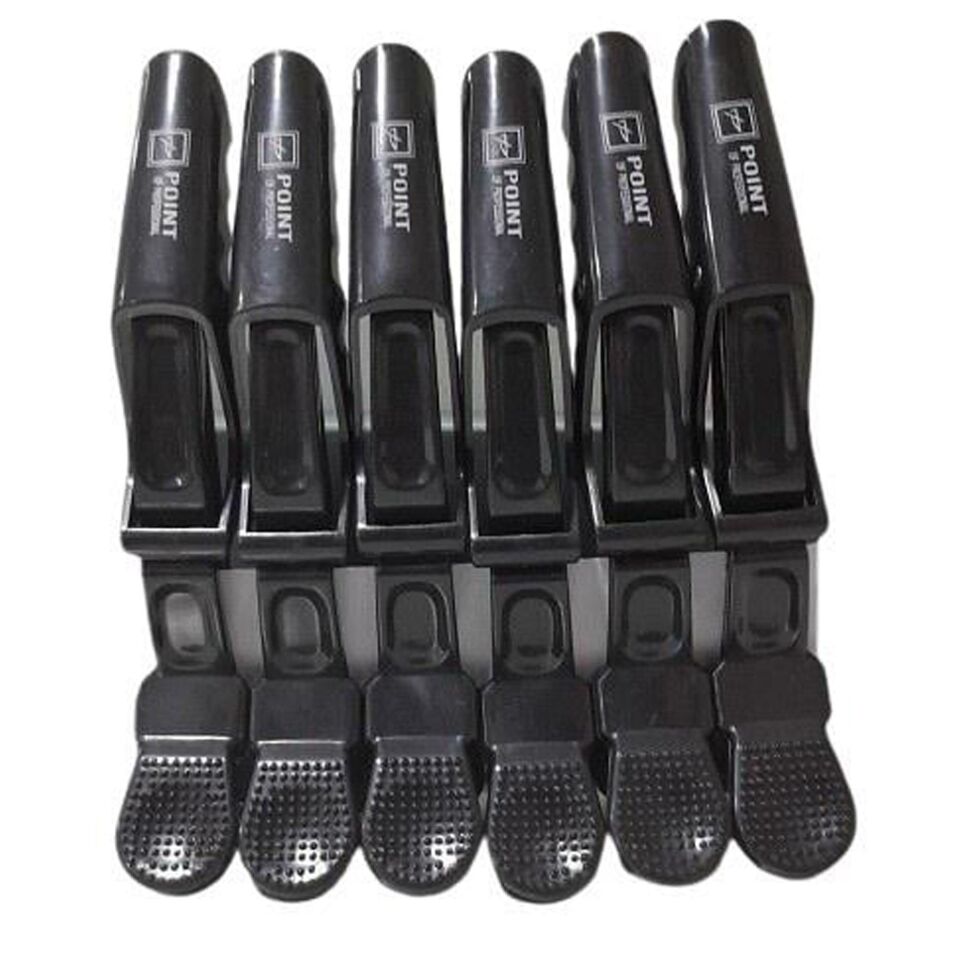 Point Kesim Pensi Plastik 6 lı Siyah Cck-0029 - Büyük Saç Pens