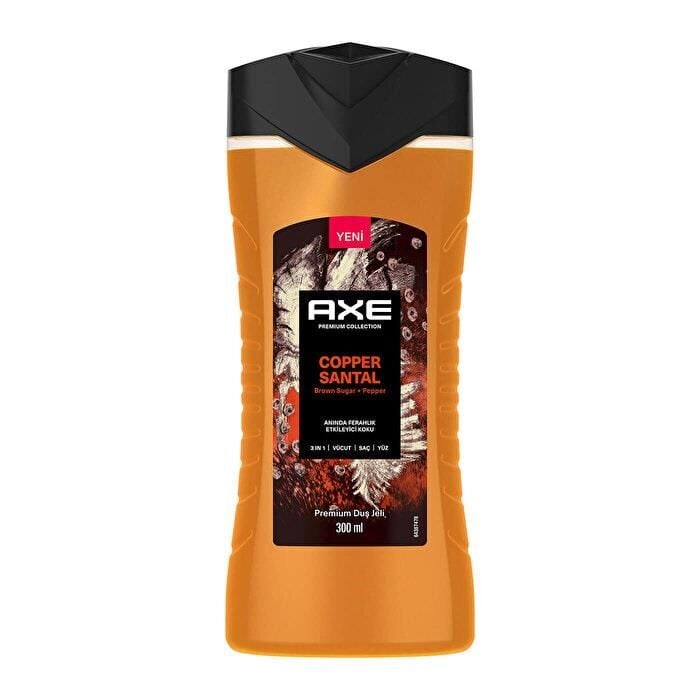 Axe Duş Jeli Copper Santal Premium Collectio 3 in 1 Sandal 300 Ml Yüz, Vücut , Saç