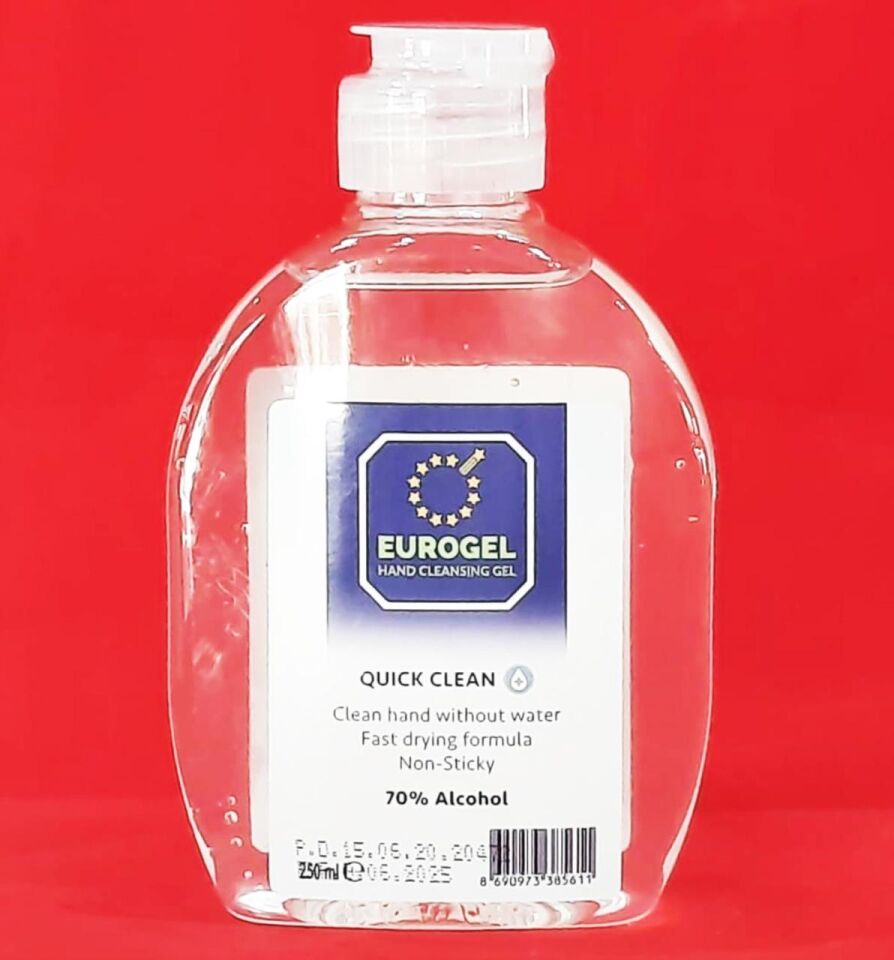 HuncaLife Eurogel El Temizleme Jeli 250 Ml % 70 Alkol Bazlı
