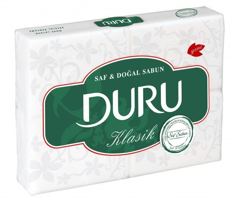 Duru Sabun Klasik Saf ve Doğal 800 gr 4X200 gr Beyaz Banyo Sabunu