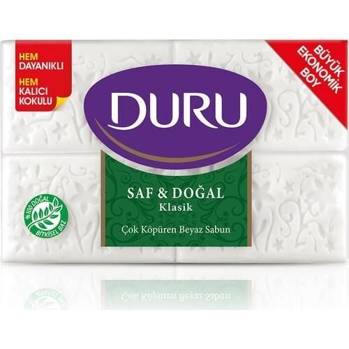 Duru Sabun Klasik Saf ve Doğal 800 gr 4X200 gr Beyaz Banyo Sabunu