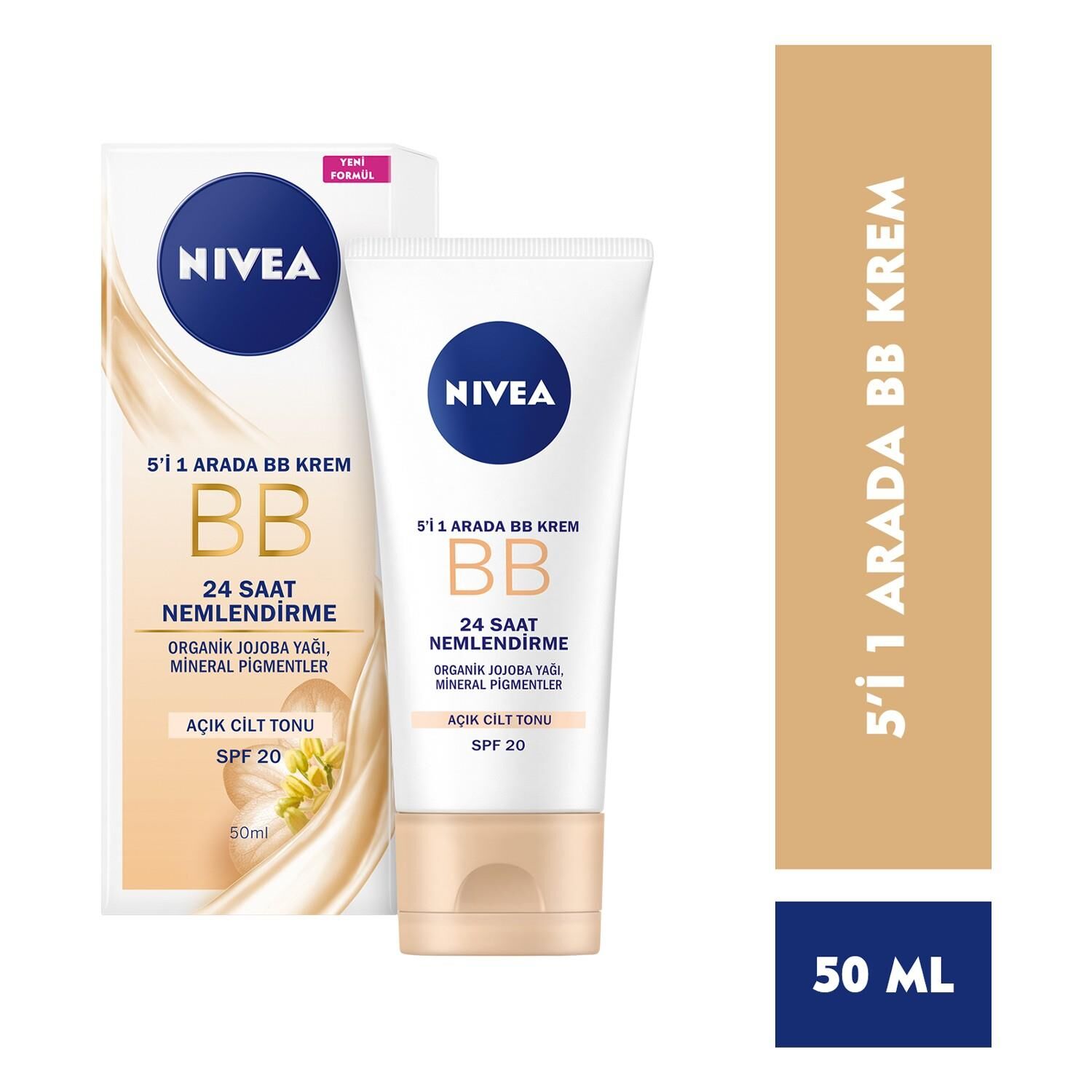 Nivea Bb Krem Açık Ton 50 ml Light - 24 Saat Nemlendirme+Işıltı Açık Ton