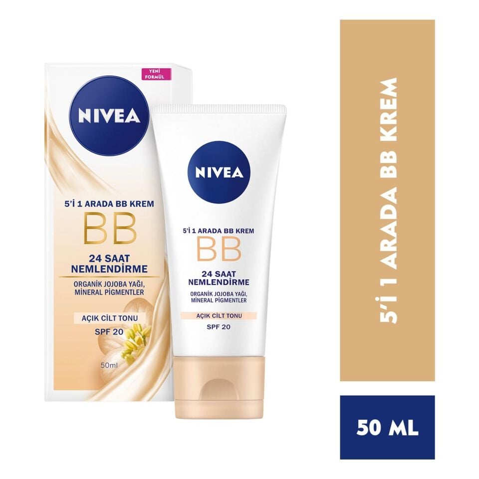 Nivea Bb Krem Açık Ton 50 ml Light - 24 Saat Nemlendirme+Işıltı Açık Ton