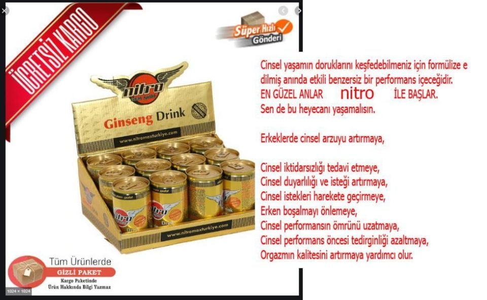 Nitro Max Gold Enerji İçeceği 150ml Ginseng Drink 12 li Paket