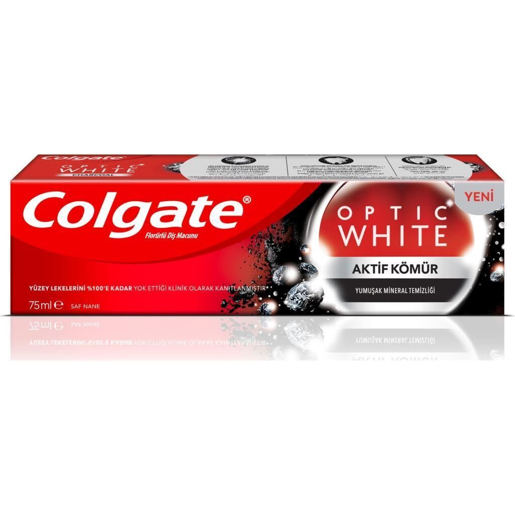 Colgate Optik Beyaz Aktif Kömür Beyazlatıcı Diş Macunu 75 ml