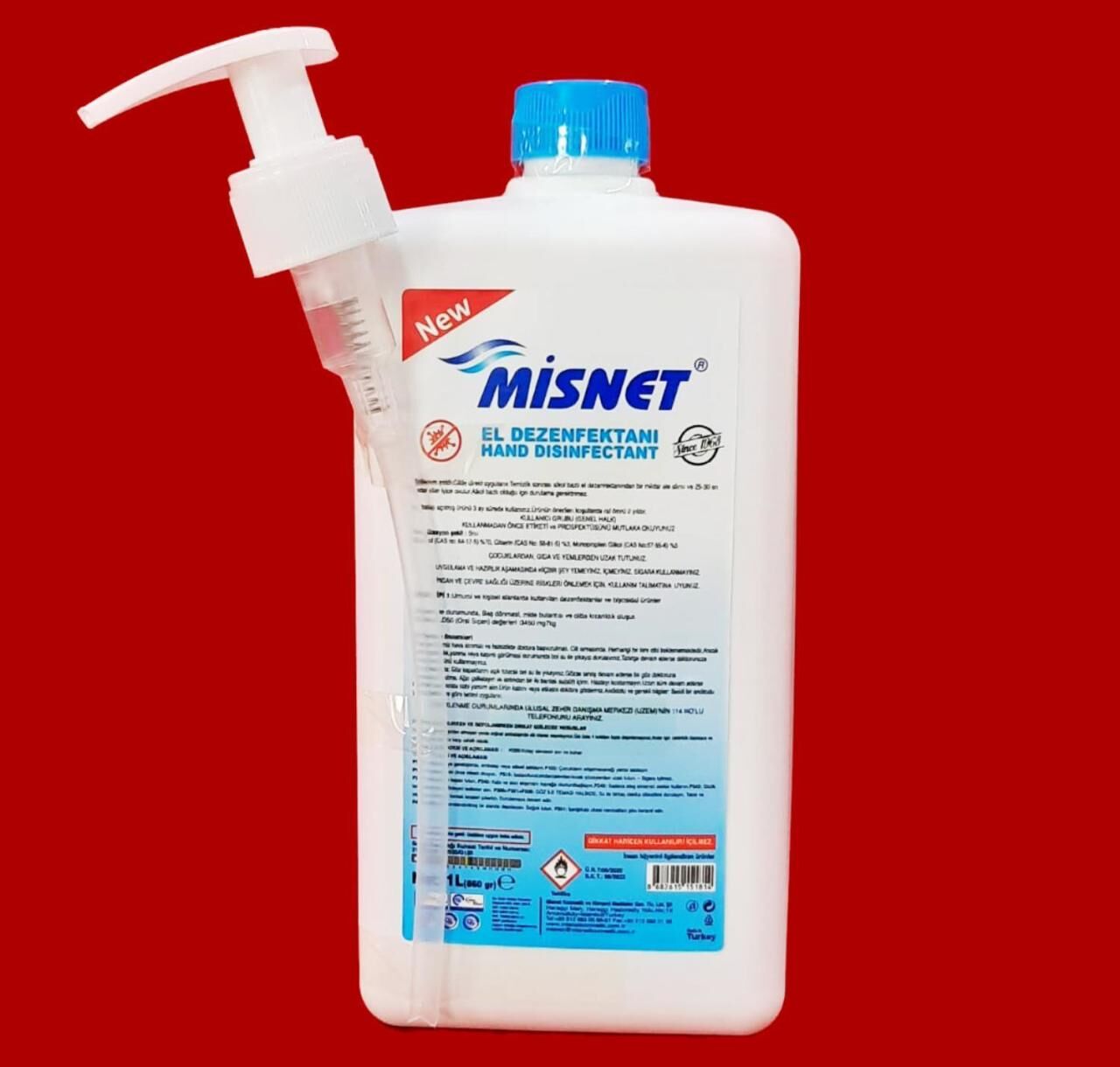 Misnet El Dezenfektanı 1000 Ml %70 Alkol Bazlı Pompalı